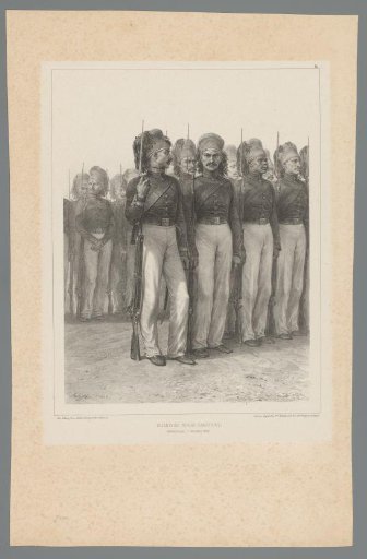 Turkish soldiers in uniform with rifle, 7 November 1837