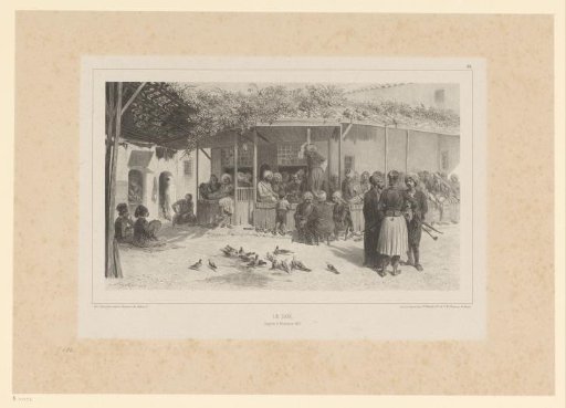 Men sitting on a terrace of a café in Izmir, 9 November 1837