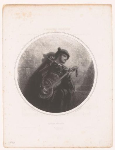 Man with Banjo Singing and Playing a Serenade