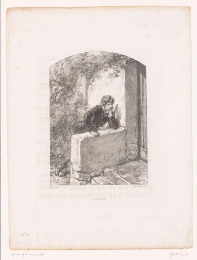 Young Man Waiting at a Closed Door for His Beloved