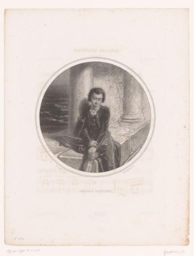 Young Man with Lute in a Colonnade