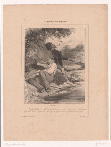Two young men resting under a tree