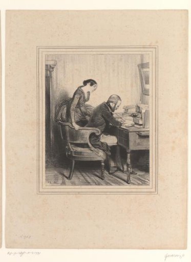 Man writing a note for his wife