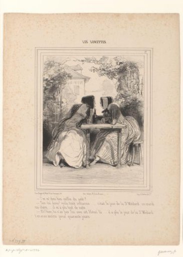 Two women speaking to each other on a terrace outside the city