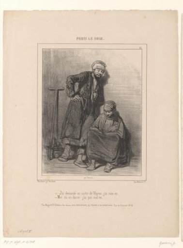Two beggars discussing their earnings with each other