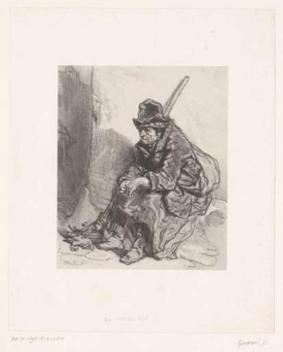 Seated old street sweeper