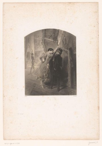 Man speaking with dancer behind the scenery