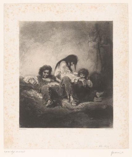 Poor man and woman with child