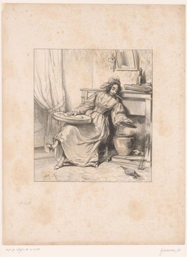 Woman writing a letter while cooking