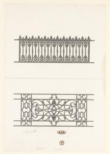 Two designs for decorative ironwork
