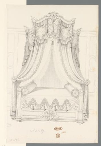 Canopy Bed with Roll Pillows