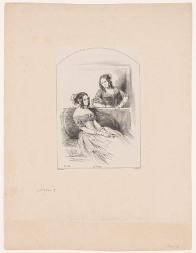 Two women in evening dress