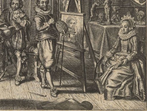 Painter and female model in an atelier