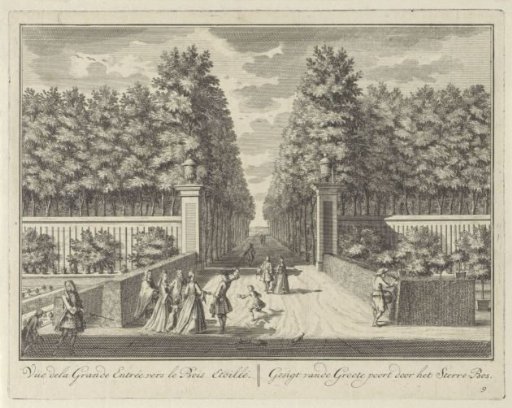 Gate and avenue through the star forest at Zuilenstein Castle