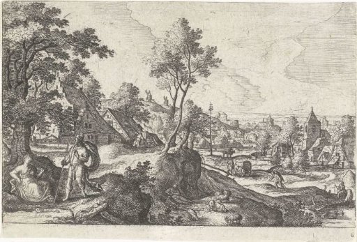 Landscape with Traveler and Resting Woman