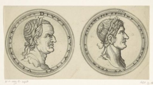 Busts of the Roman Emperors Vespasian and Domitian