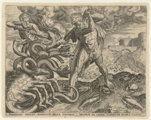 Hercules Overcomes the Hydra of Lerna