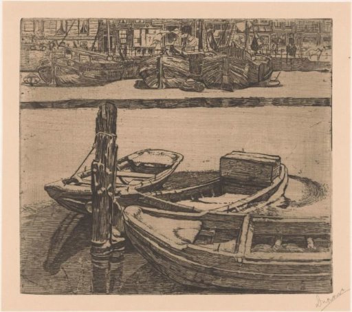 Ships in the Damrak in Amsterdam