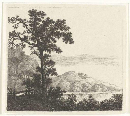Landscape with a Tree by a Riverbank
