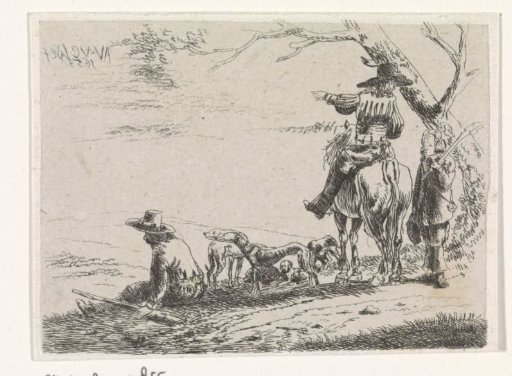 Three Hunters with Dogs