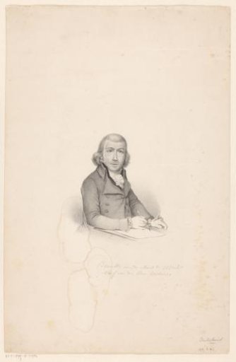 Portrait of an unknown man drawing