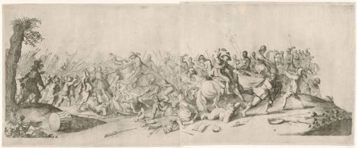 Battle between cavalry and infantry