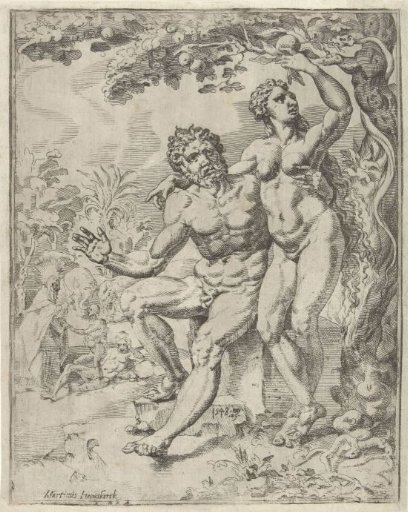 Adam and Eve plucking the forbidden fruit