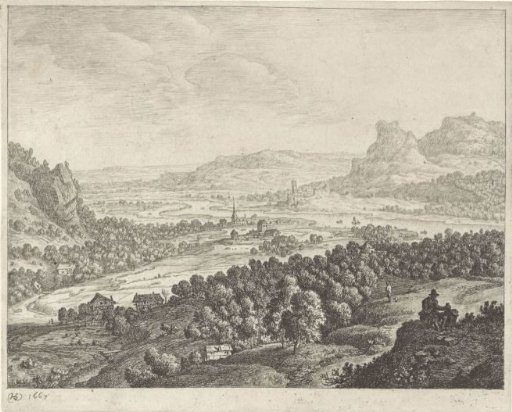 Mountain landscape with a river valley
