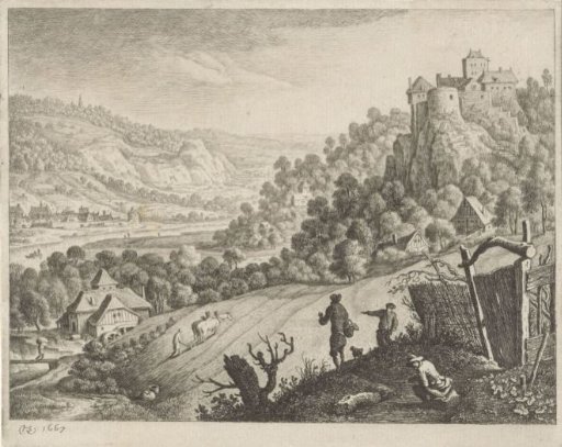 Fields in a mountainous landscape