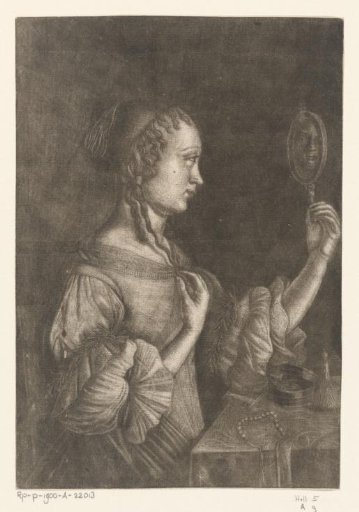 Girl with a mirror in her hand