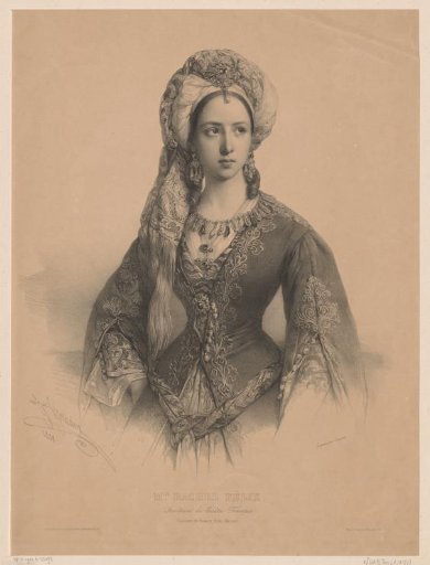 Portrait of Elizabeth-Rachel Félix as Roxane in the tragedy Bajazet
