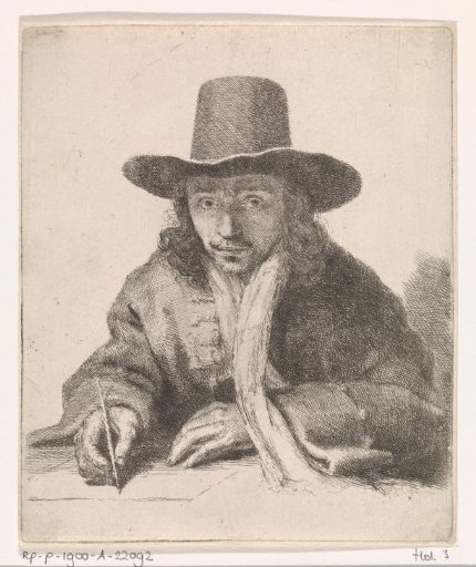 Self-portrait of Johannes Lutma, drawing