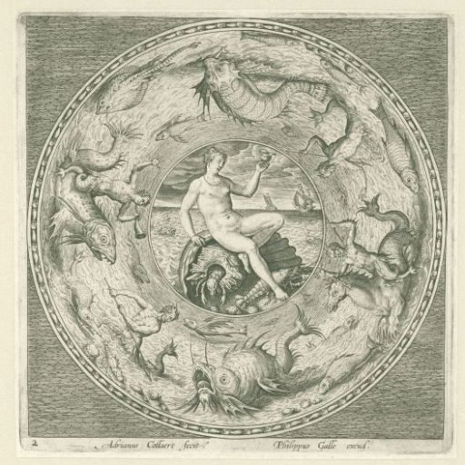 Dish with a sea goddess on a shell
