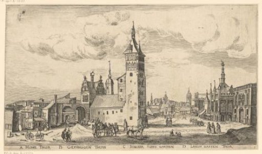 View of the prison tower in Danzig, seen from the south