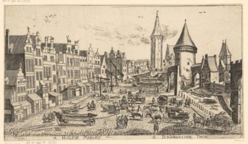 View of the timber market in Danzig