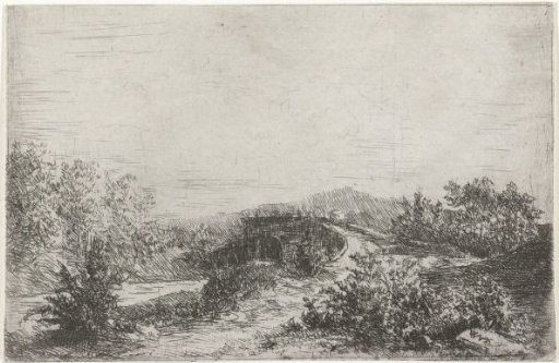 Landscape with stone bridge
