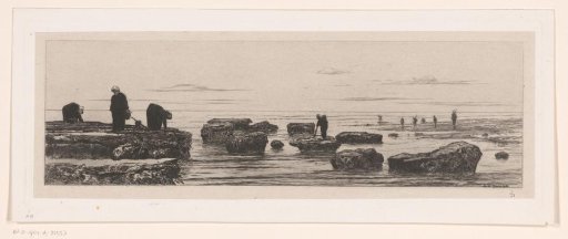 Seaweed gatherers on the coast near Veules