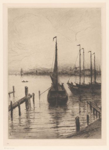 Fishing boats in a harbour