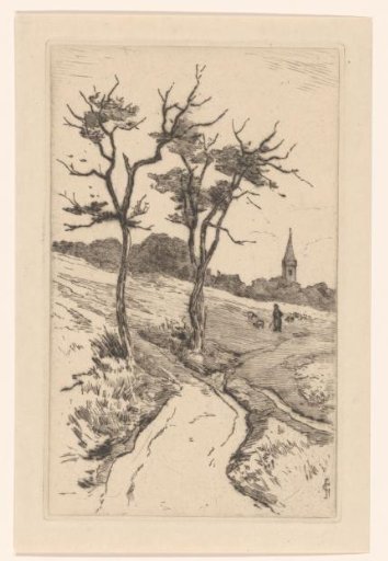 Dune Landscape with Church Tower of Katwijk