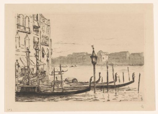Gondolas in the Grand Canal in Venice