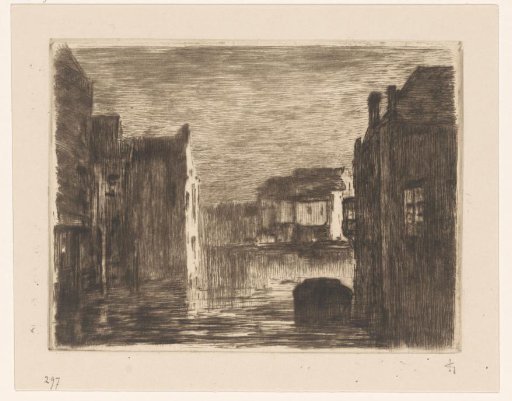 Canal in Dordrecht at evening