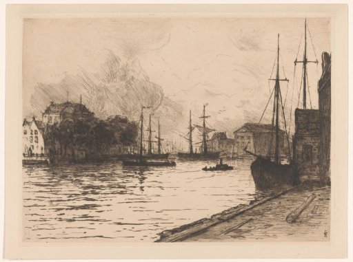 Harbour view with town hall in Vlissingen