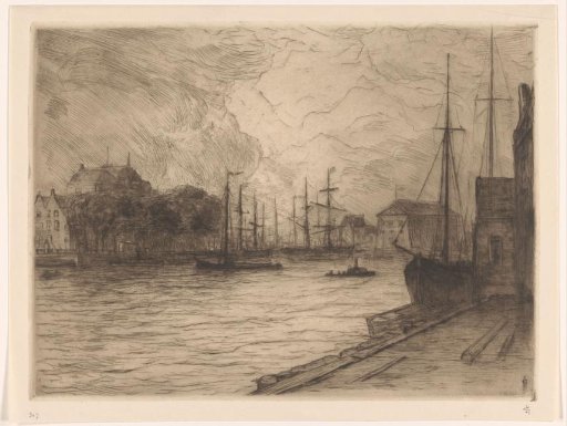 Harbour view with town hall in Vlissingen