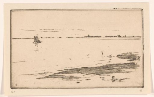 River view with a sailing boat