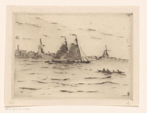 Sailing Boats on the Meuse near Dordrecht