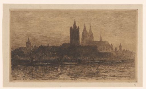 View of Cologne at evening