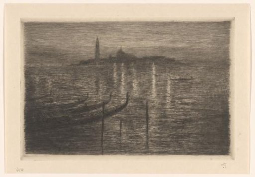 View of San Giorgio Maggiore in Venice by night