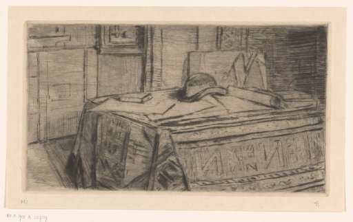 Papers and a hat on a table