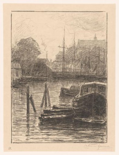 View of the New Harbour in Dordrecht