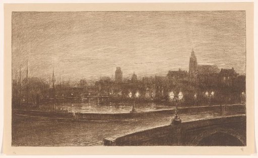 Bridge in Rotterdam by night